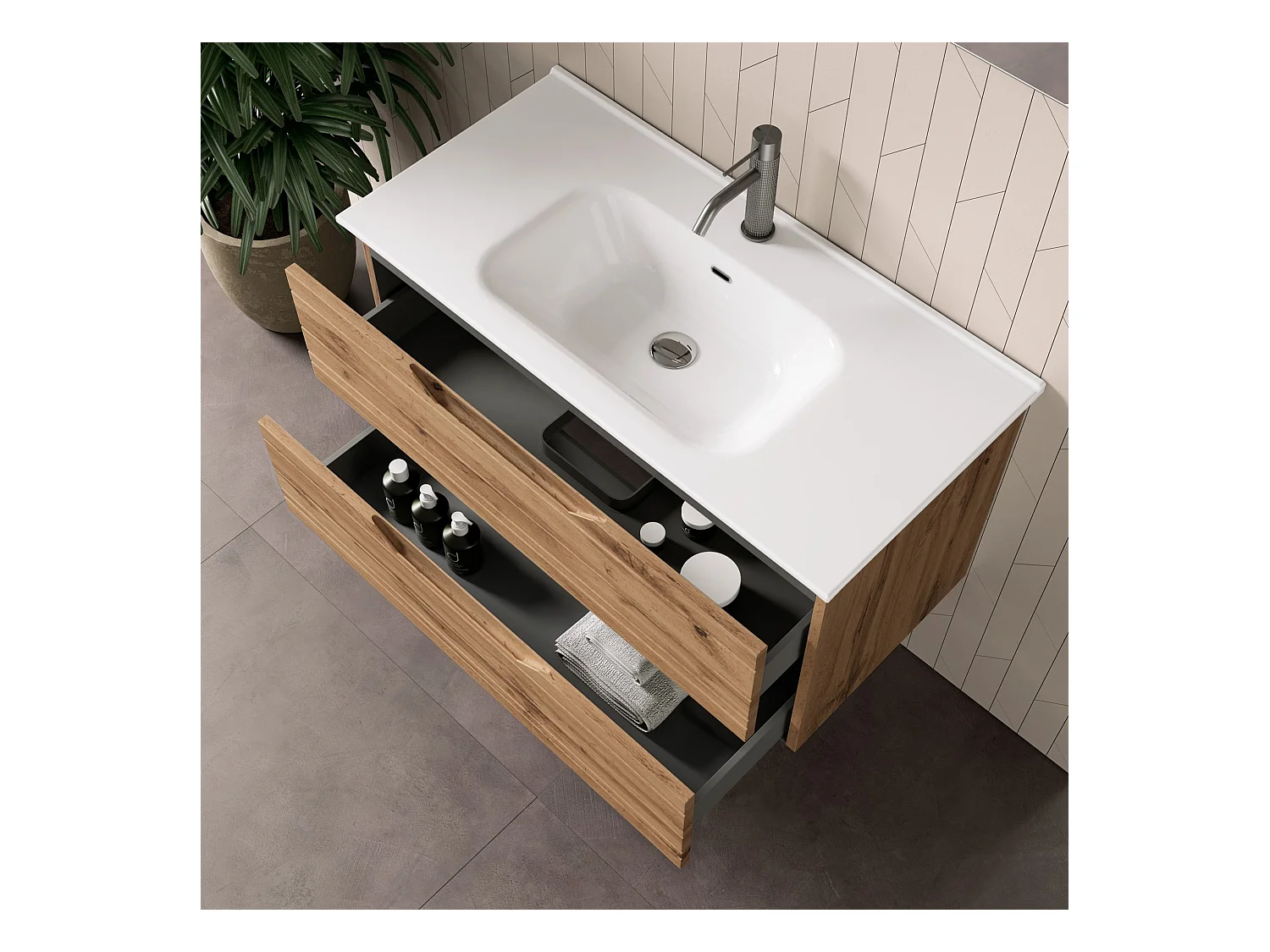 4-teiliges Set SOLMIRA eiche