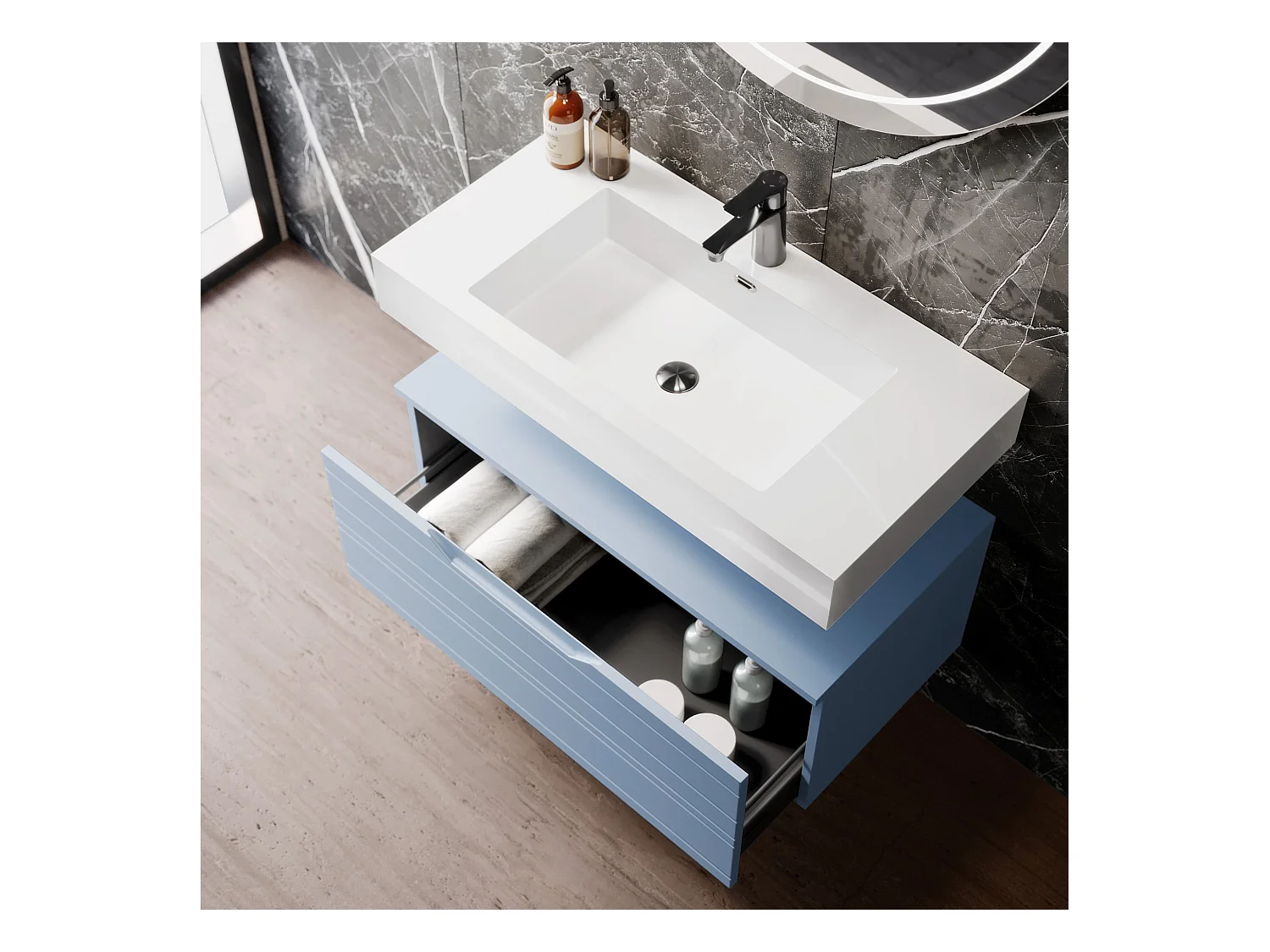 Composition 3 pièces SOLMIRA bleu Tiffany