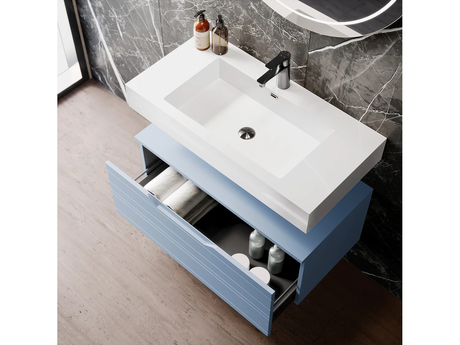 Komposition 3-teilig SOLMIRA Tiffanyblau