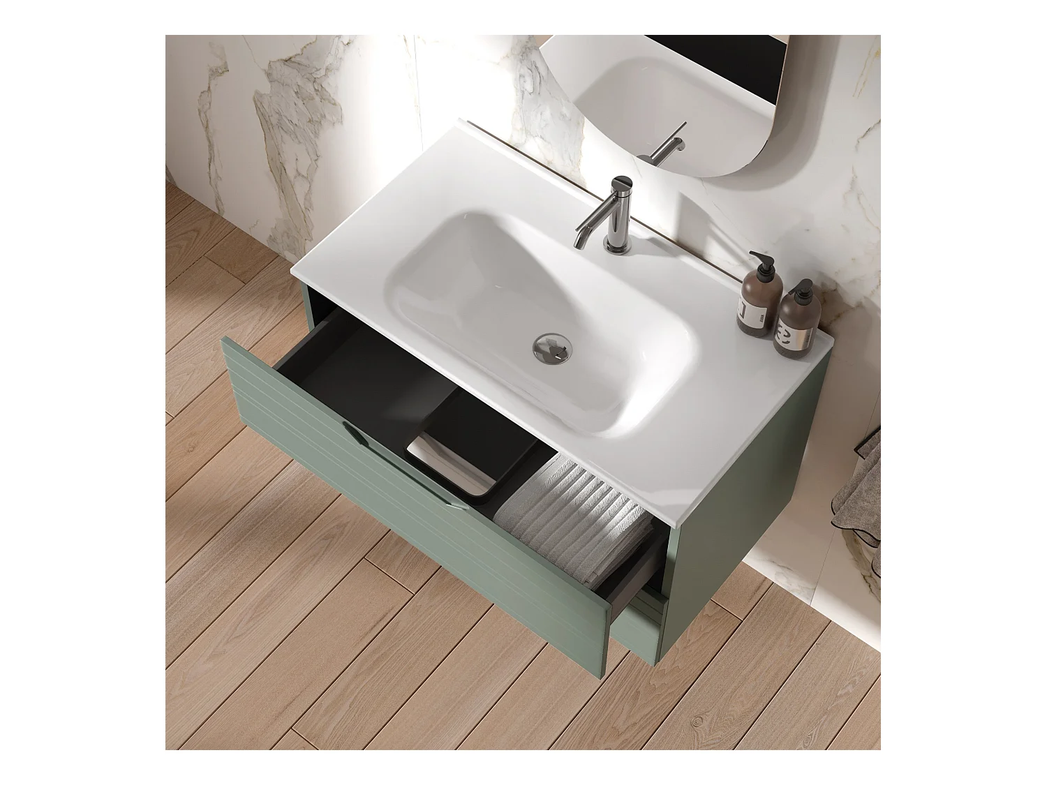 Composition 4 pièces SOLMIRA vert sauge