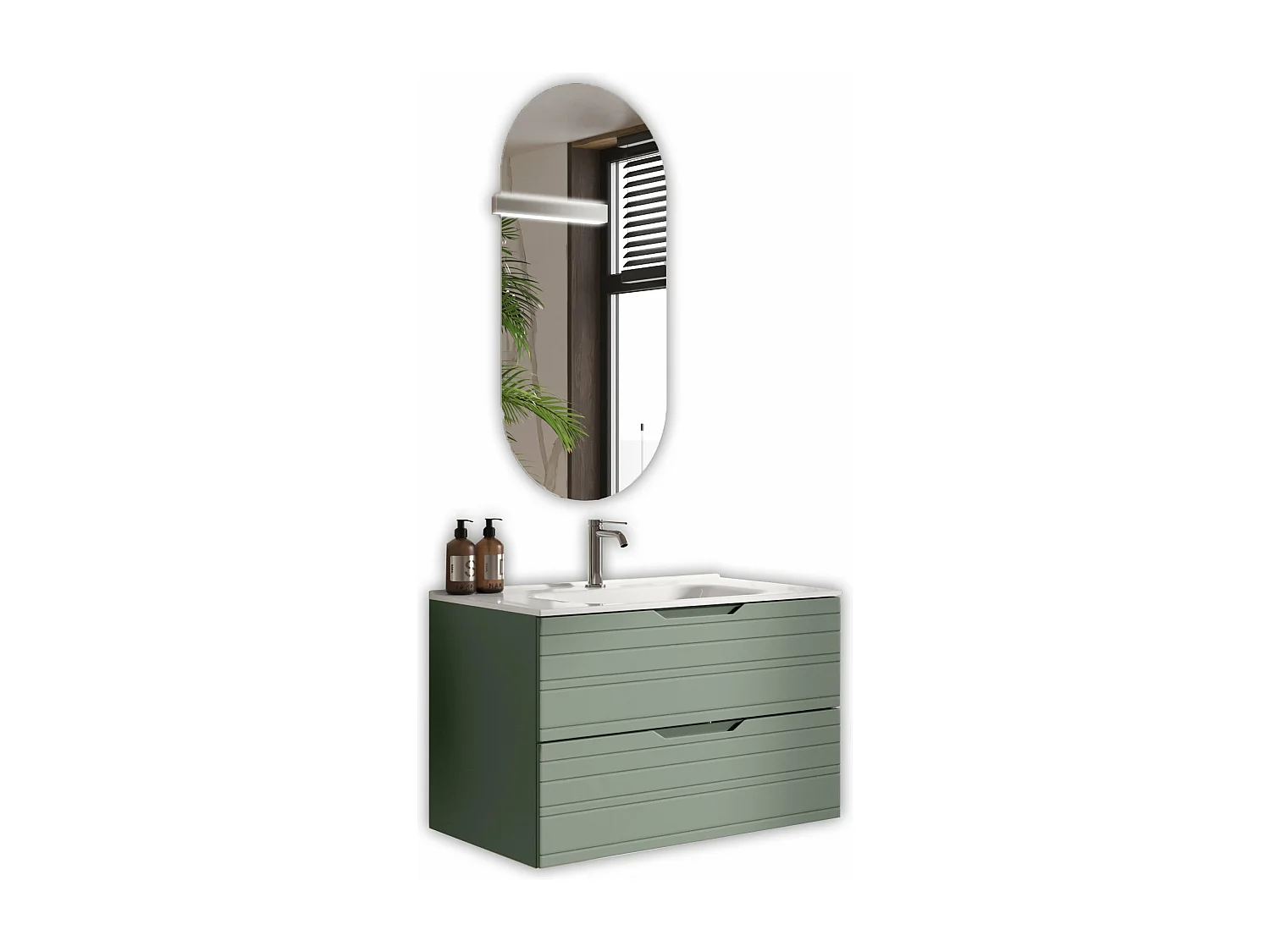 Composizione 4 pezzi SOLMIRA verde salvia