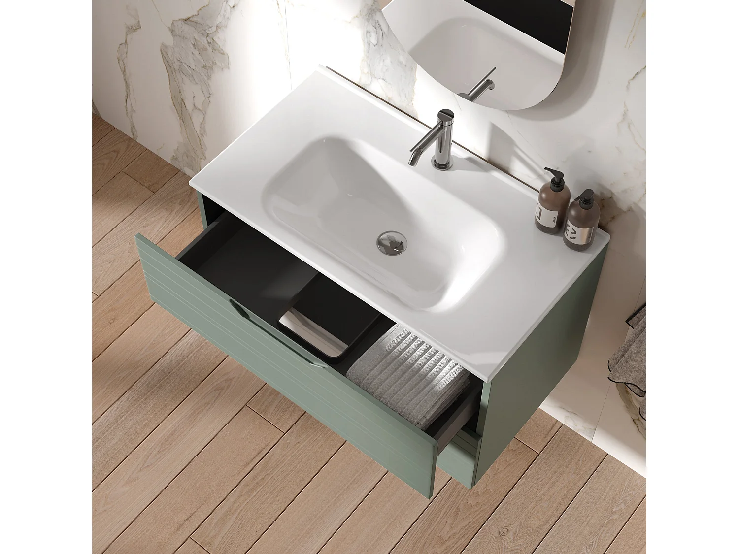 Composición de 4 piezas SOLMIRA verde salvia