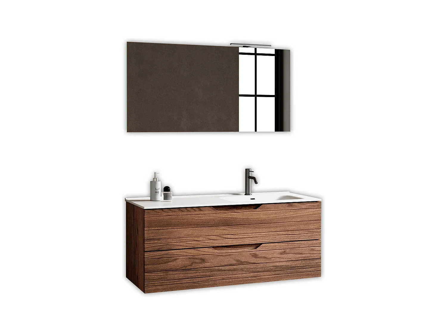 Composición bañera derecha 4 piezas SOLMIRA roble rio