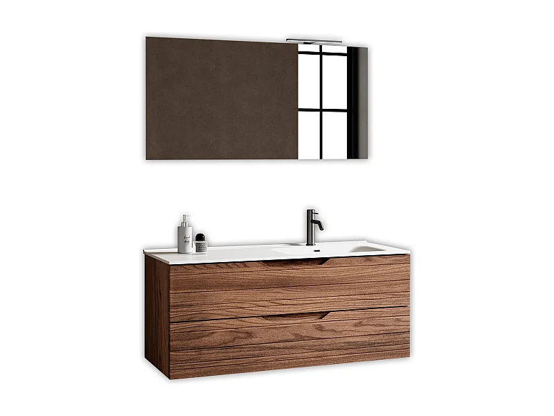 Composition vasque droite 4 pièces SOLMIRA chêne rio