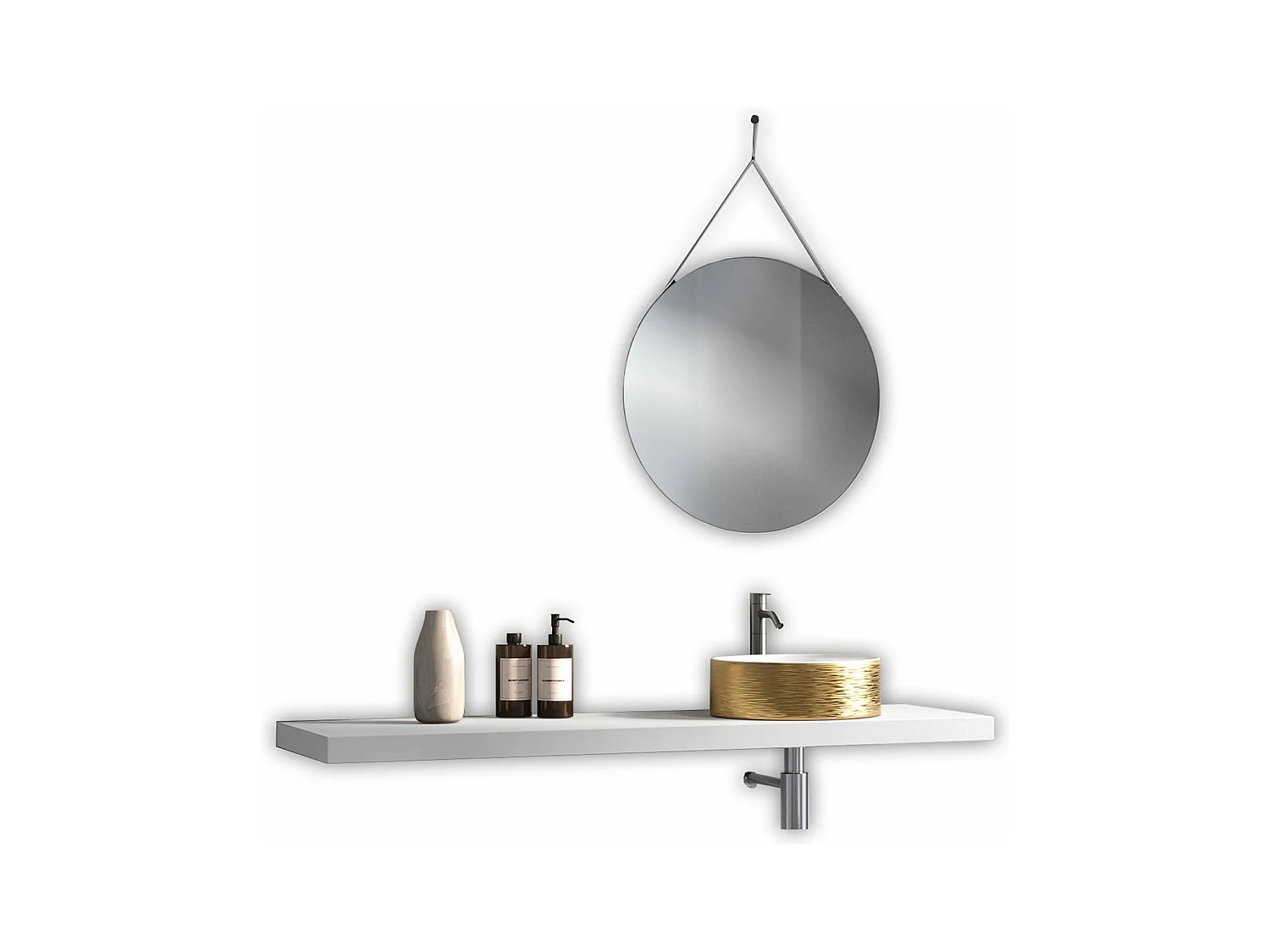 Composition 3 pièces SOLMIRA blanc/or