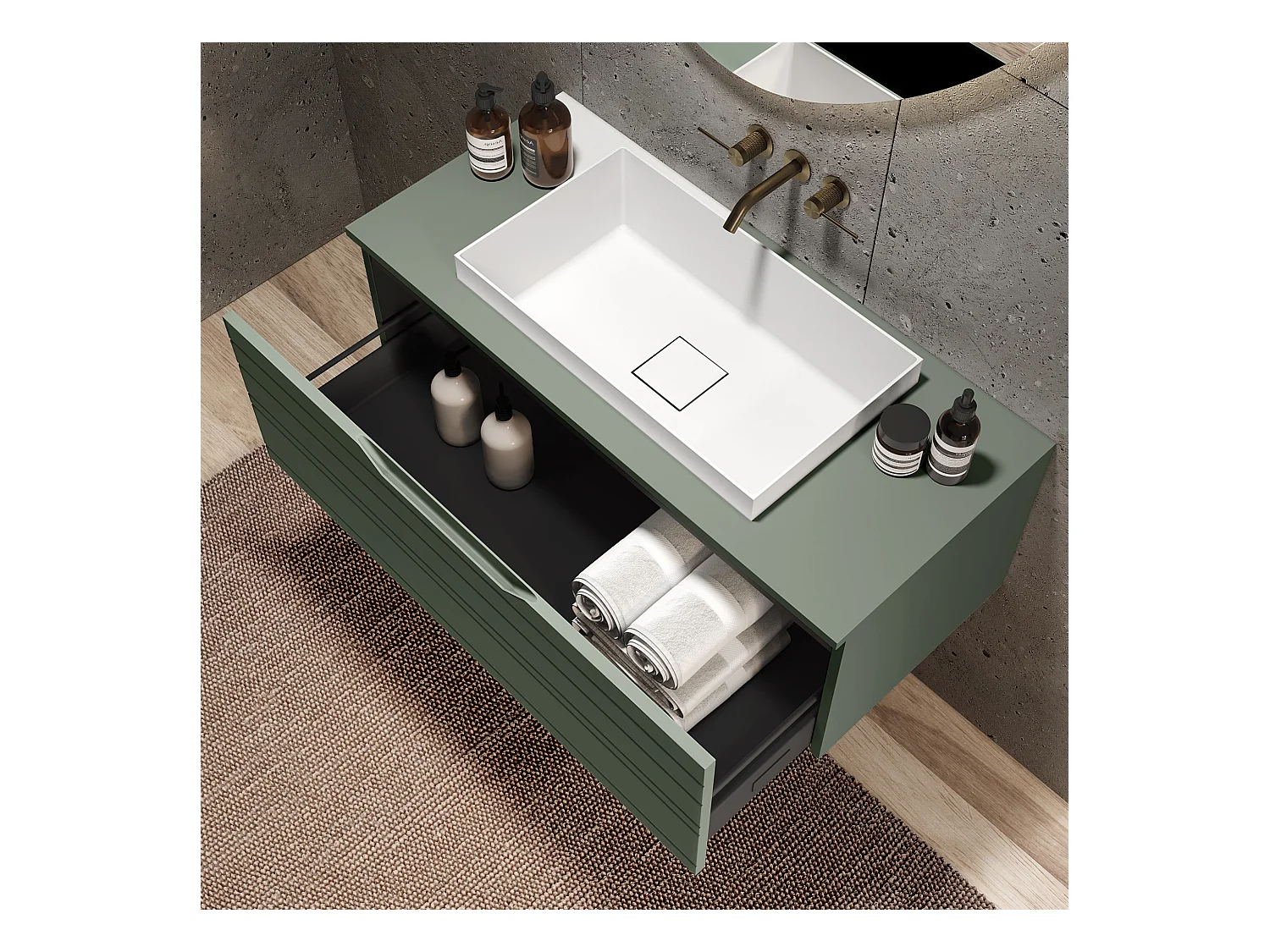 Composition 3 pièces SOLMIRA vert sauge