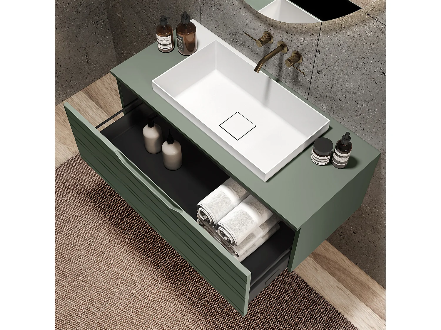 Composizione 3 pezzi SOLMIRA verde salvia