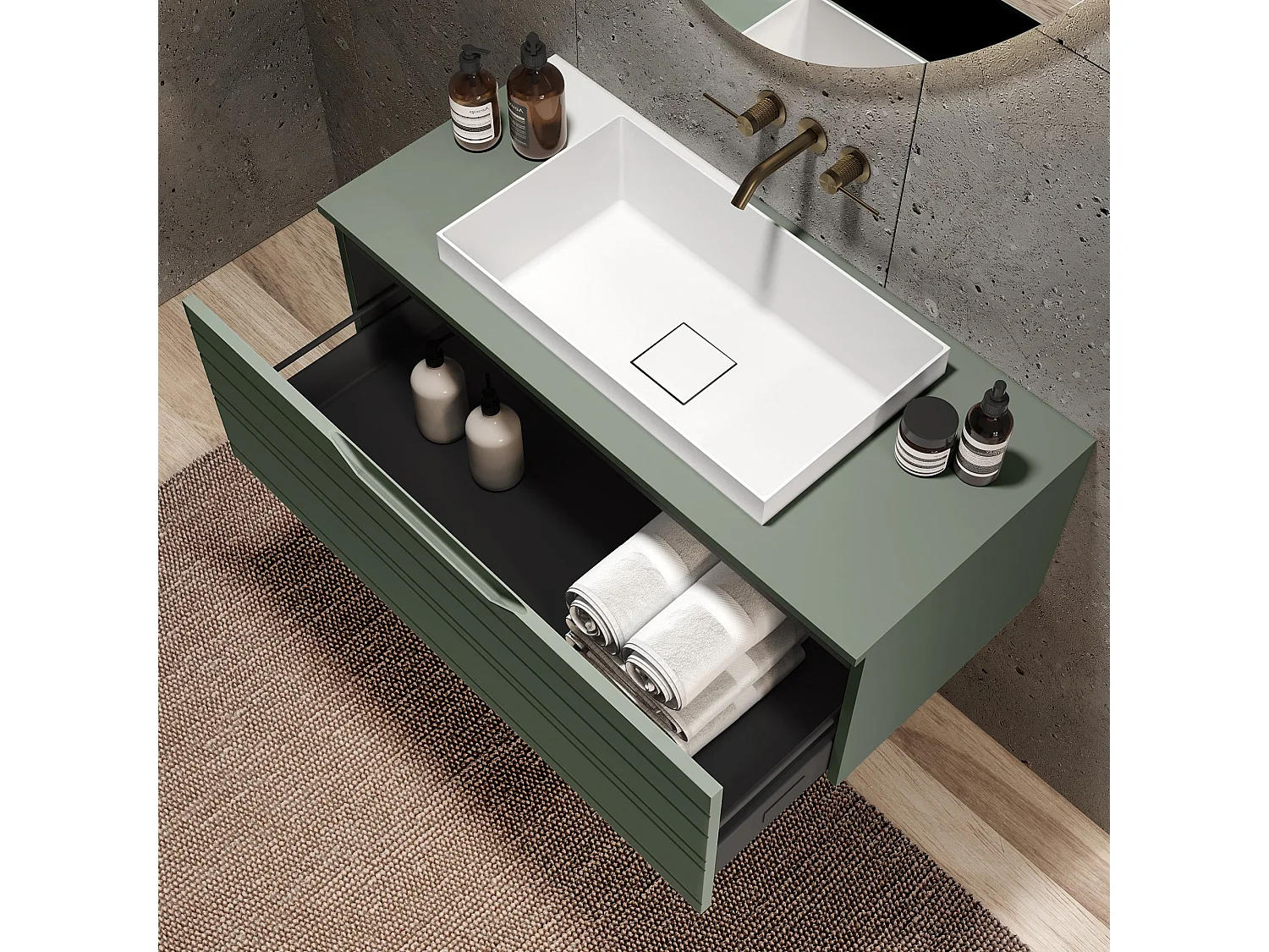 Composición 3 piezas SOLMIRA verde salvia