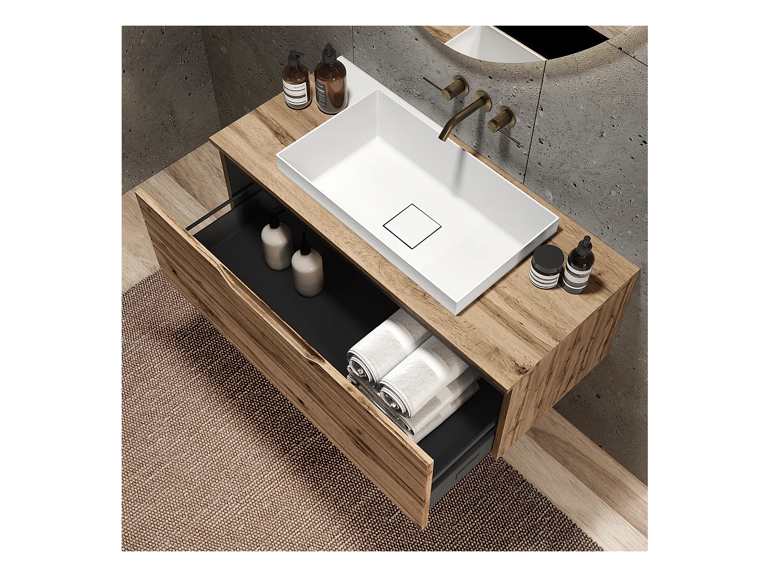 3-teiliges Set SOLMIRA eiche