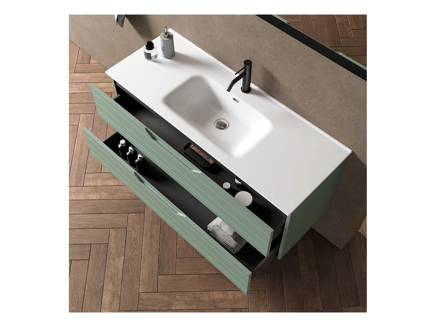 Composition 4 pièces SOLMIRA vert sauge