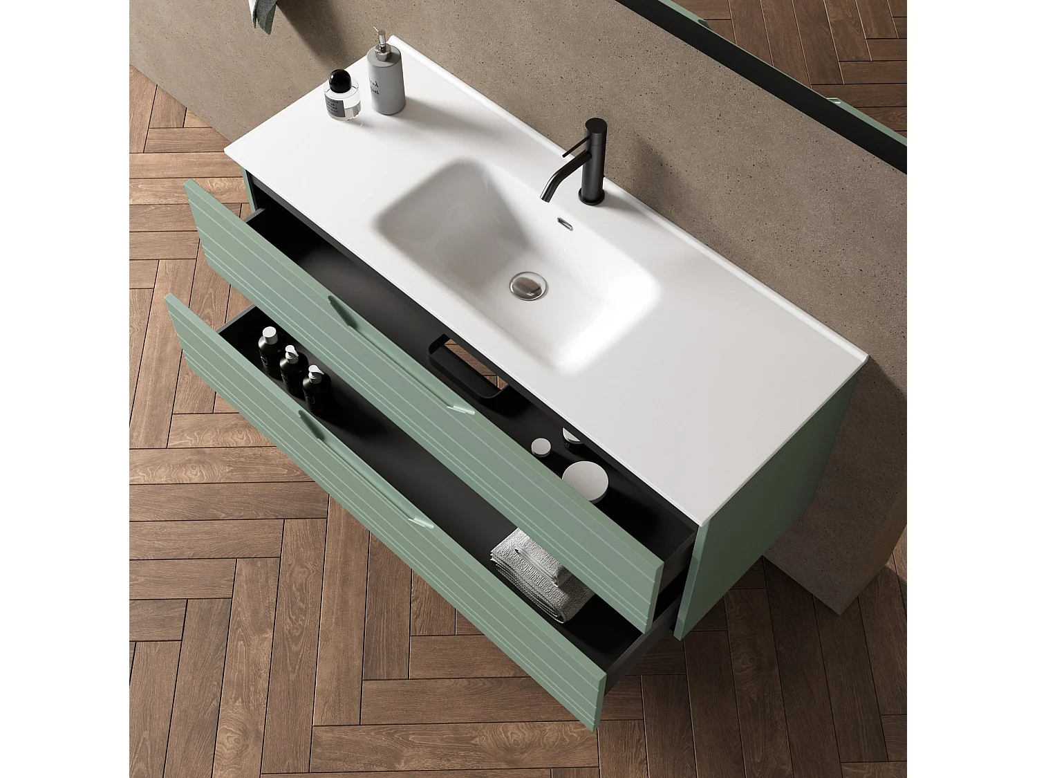 Composición 4 piezas SOLMIRA verde salvia