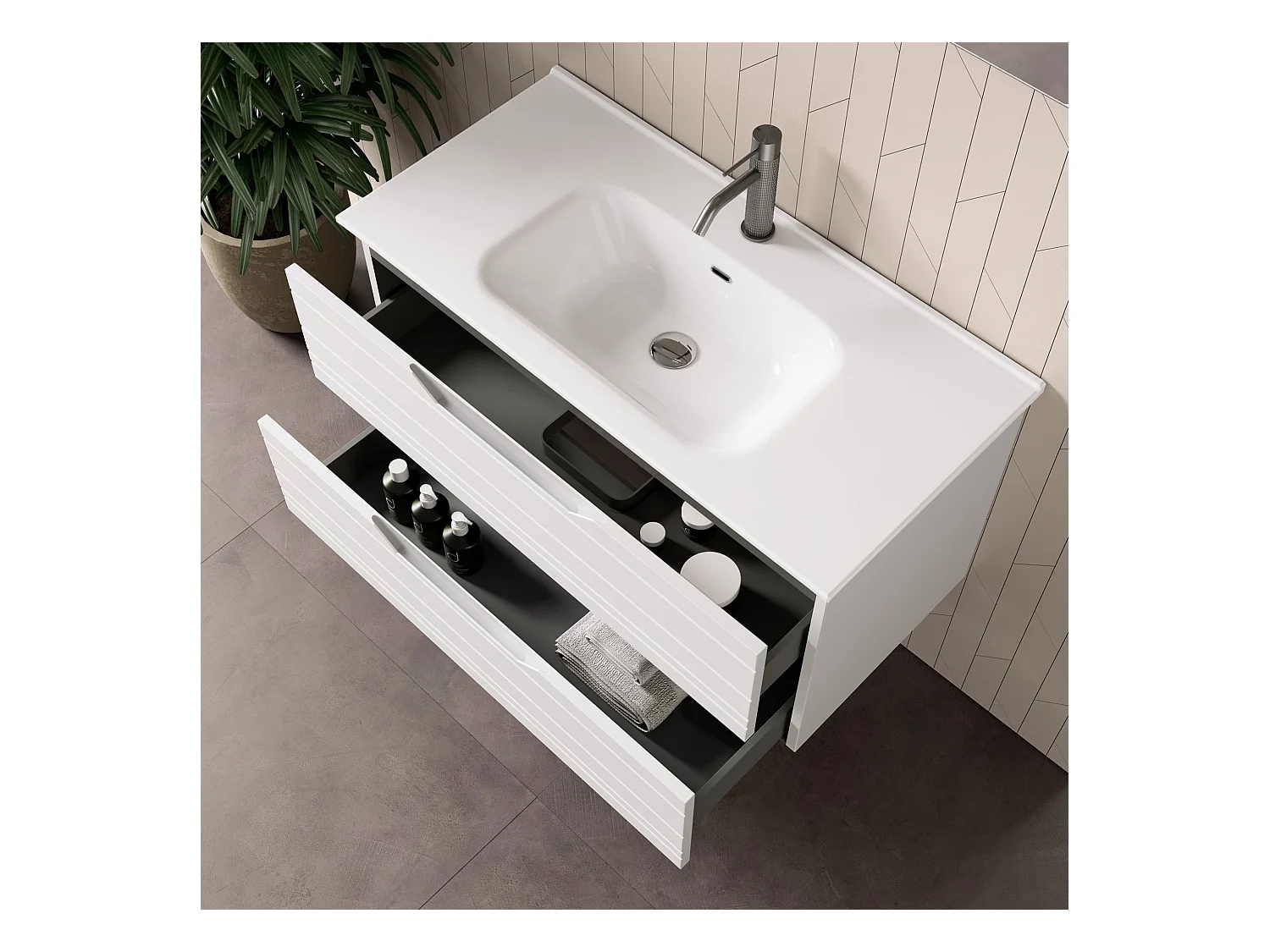 Composição 4 peças SOLMIRA Branco mate