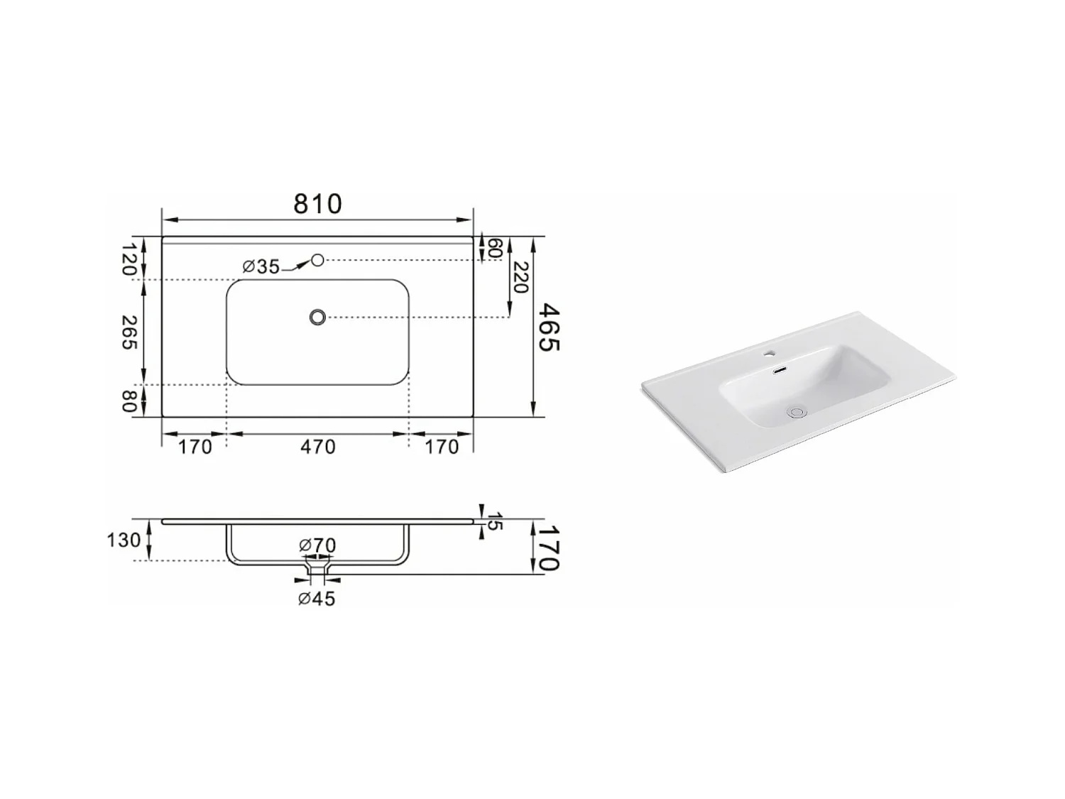 Composição 4 peças SOLMIRA Branco mate