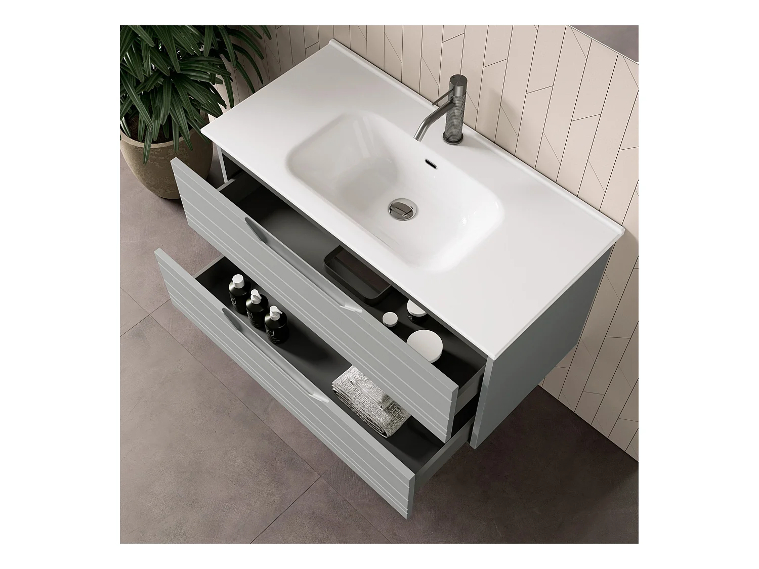 Composition 4 pièces SOLMIRA gris