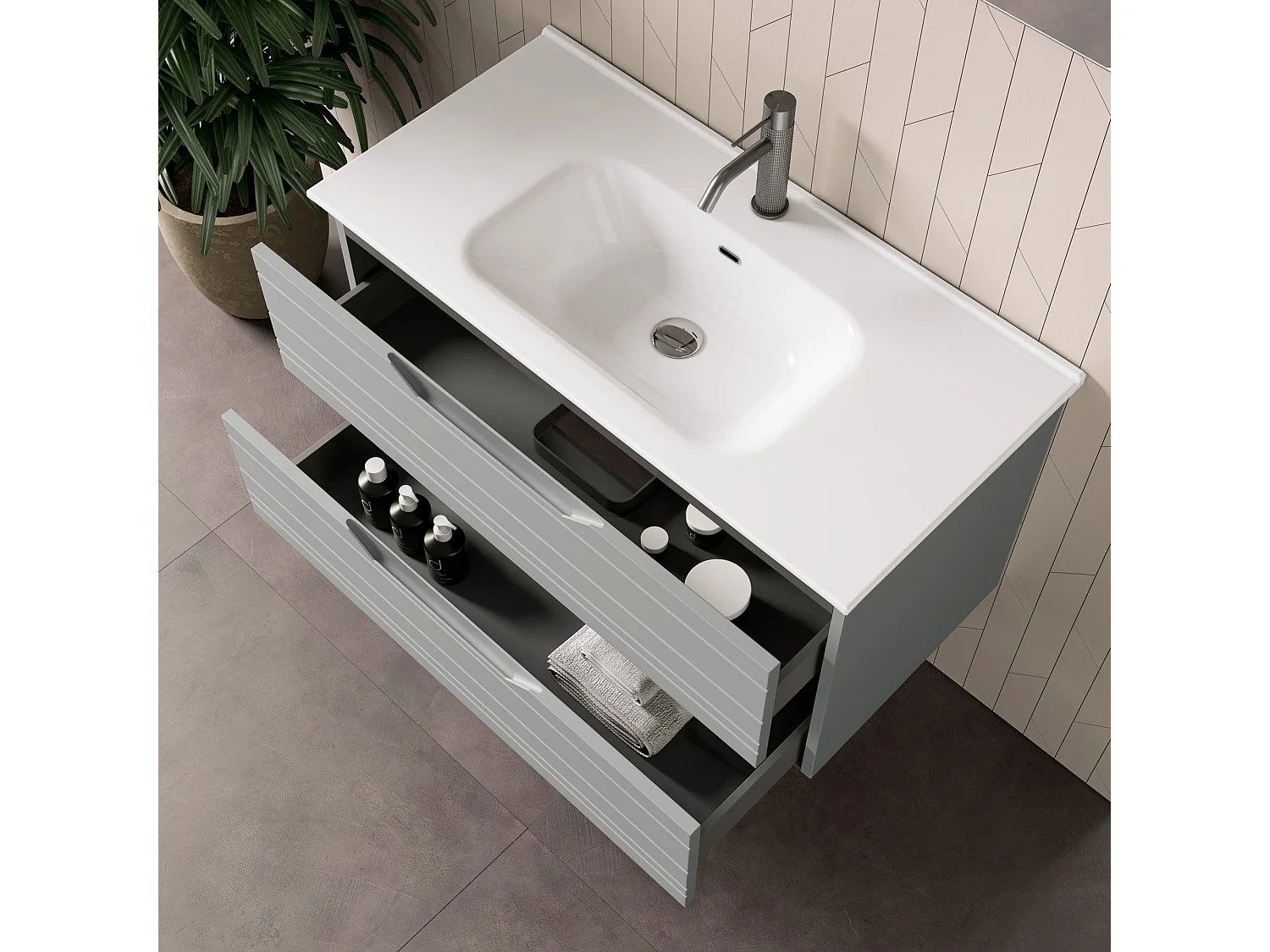 Composición 4 piezas SOLMIRA gris