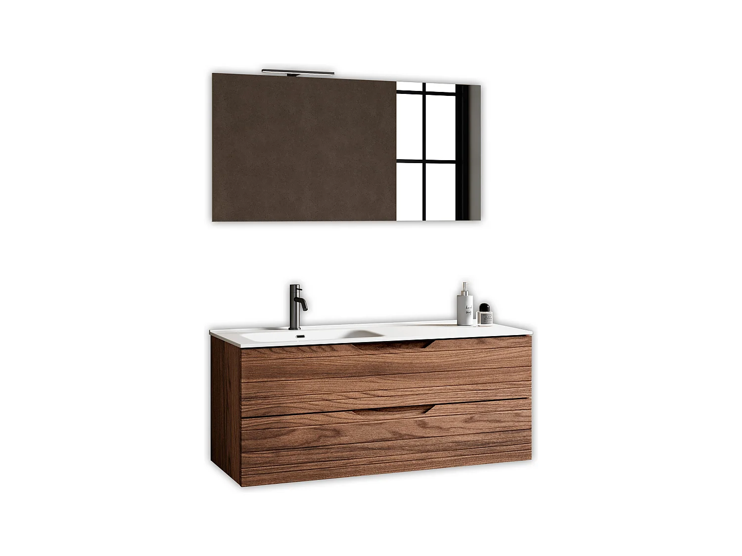 Composition vasque gauche 4 pièces SOLMIRA chêne rio