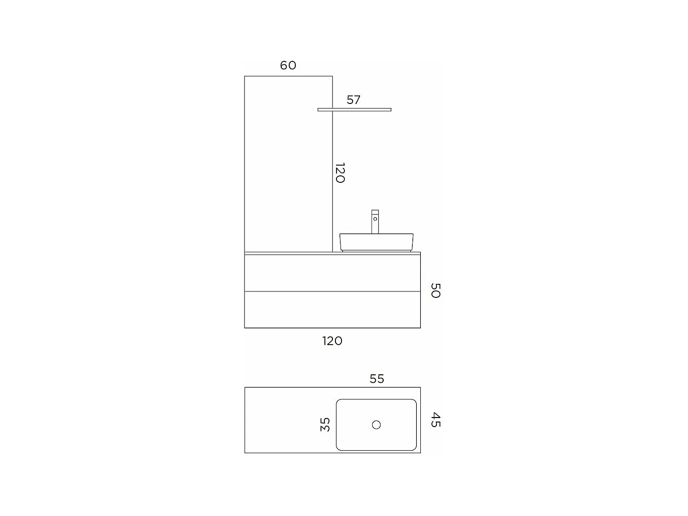 Composition 4 pièces SOLMIRA blanc mat
