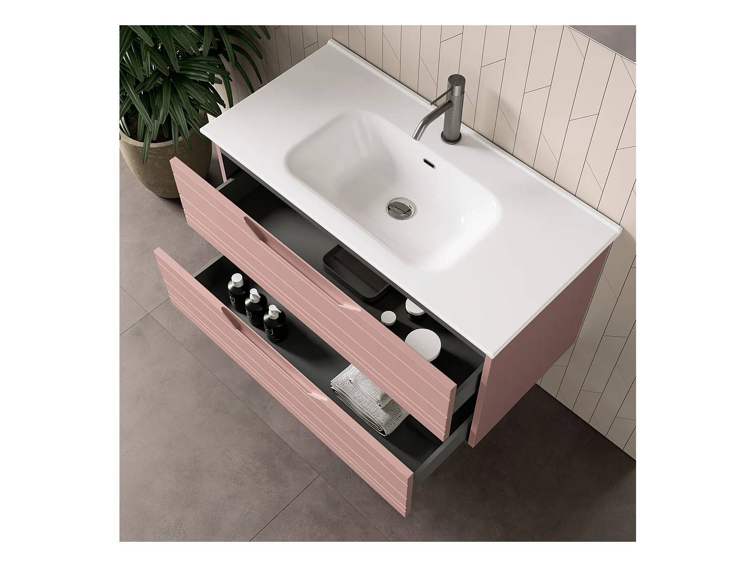 Composition 4 pièces SOLMIRA rose poudré