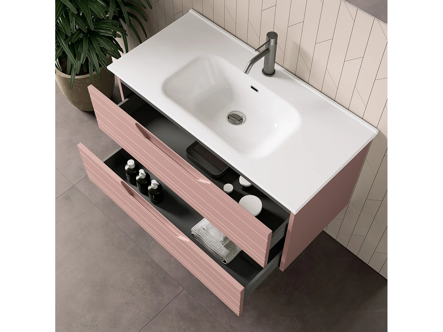 Composición de 4 piezas SOLMIRA rosa empolvado