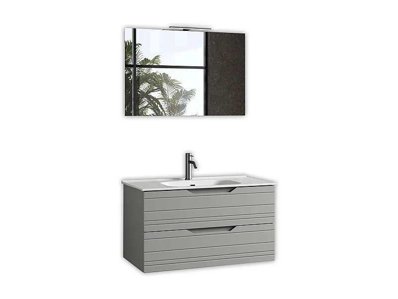 4-teiliges Set SOLMIRA grau