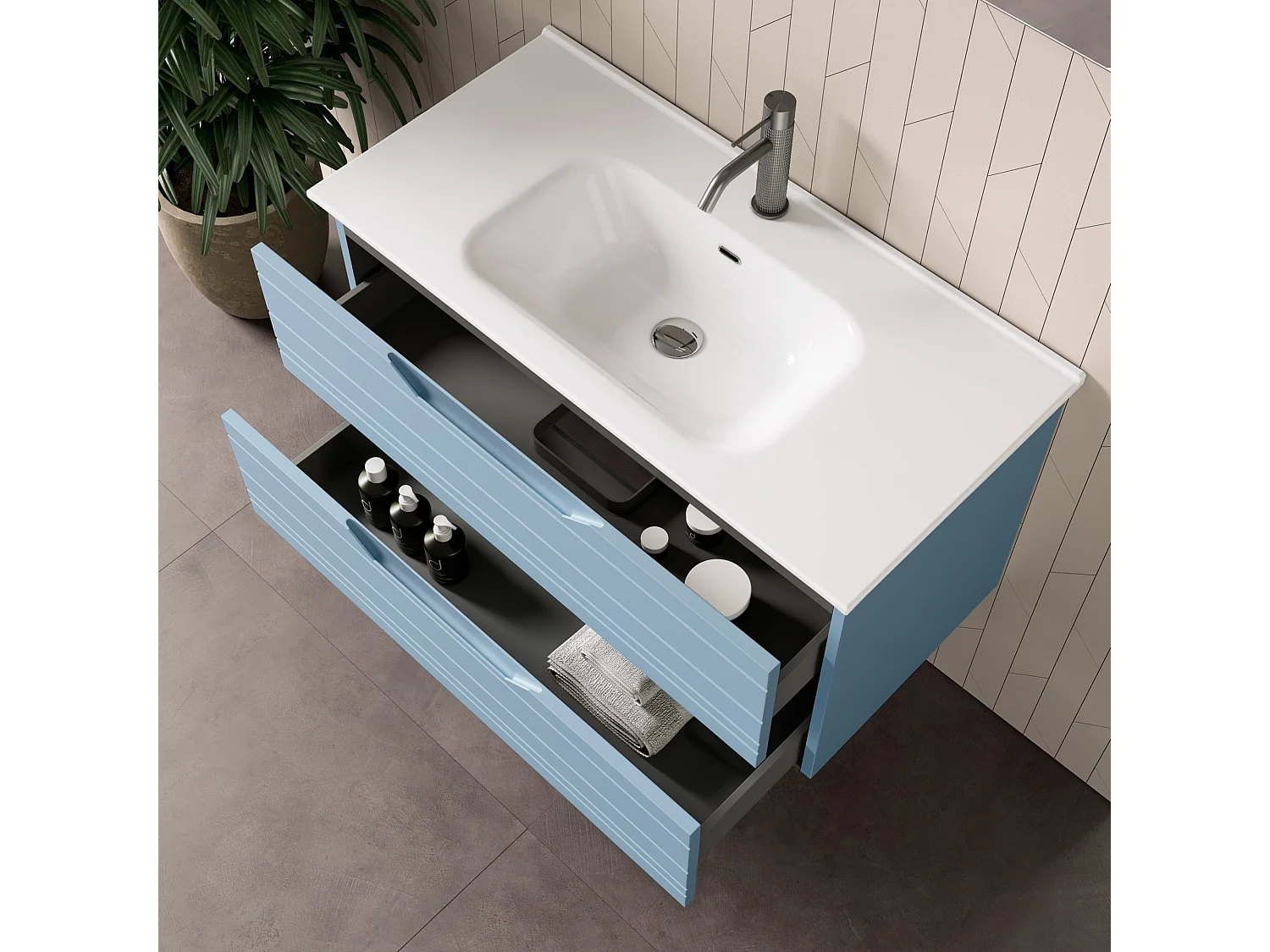 4-teiliges Set SOLMIRA tiffanyblau