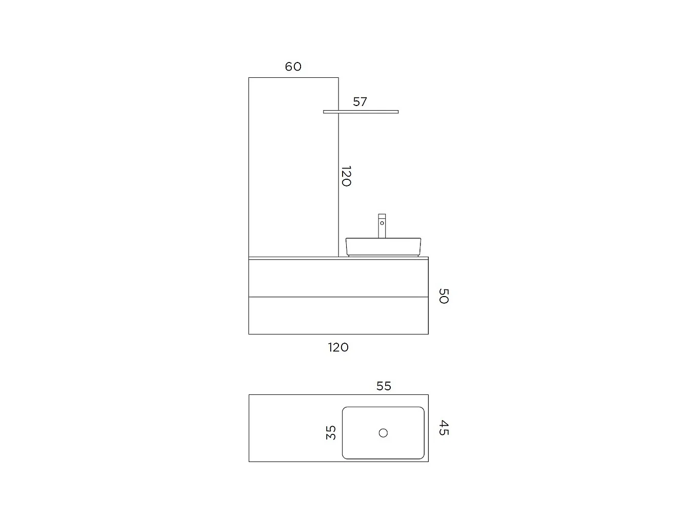 Composición de 4 piezas SOLMIRA roble Rio