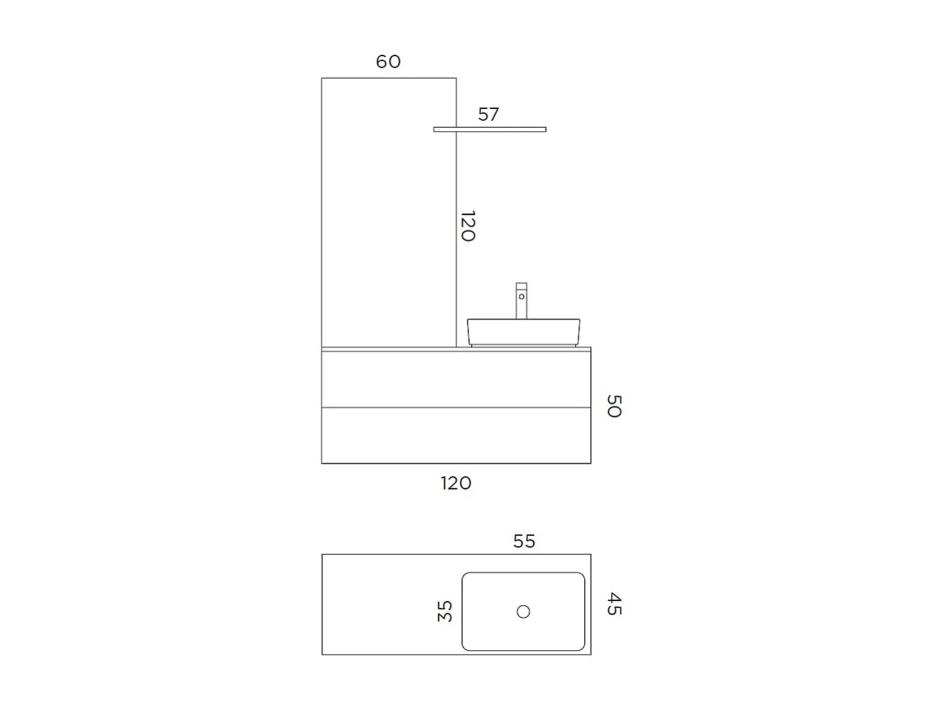 Composição 4 peças SOLMIRA carvalho rio