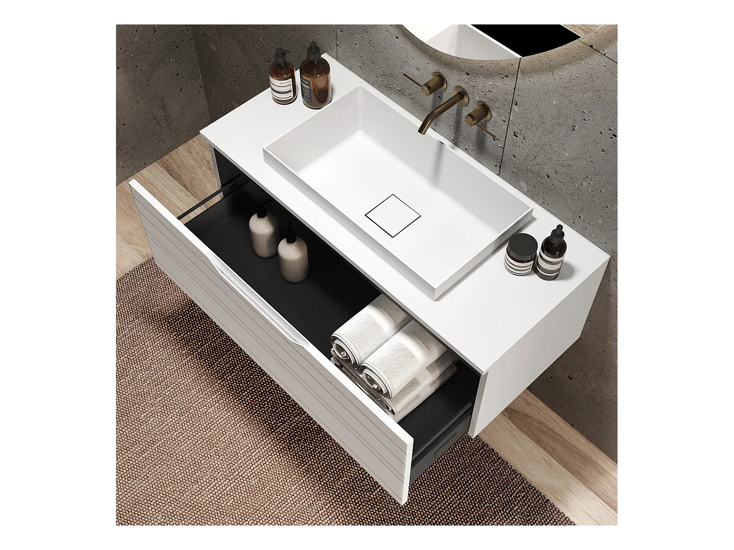 Composição 3 peças SOLMIRA branco mate