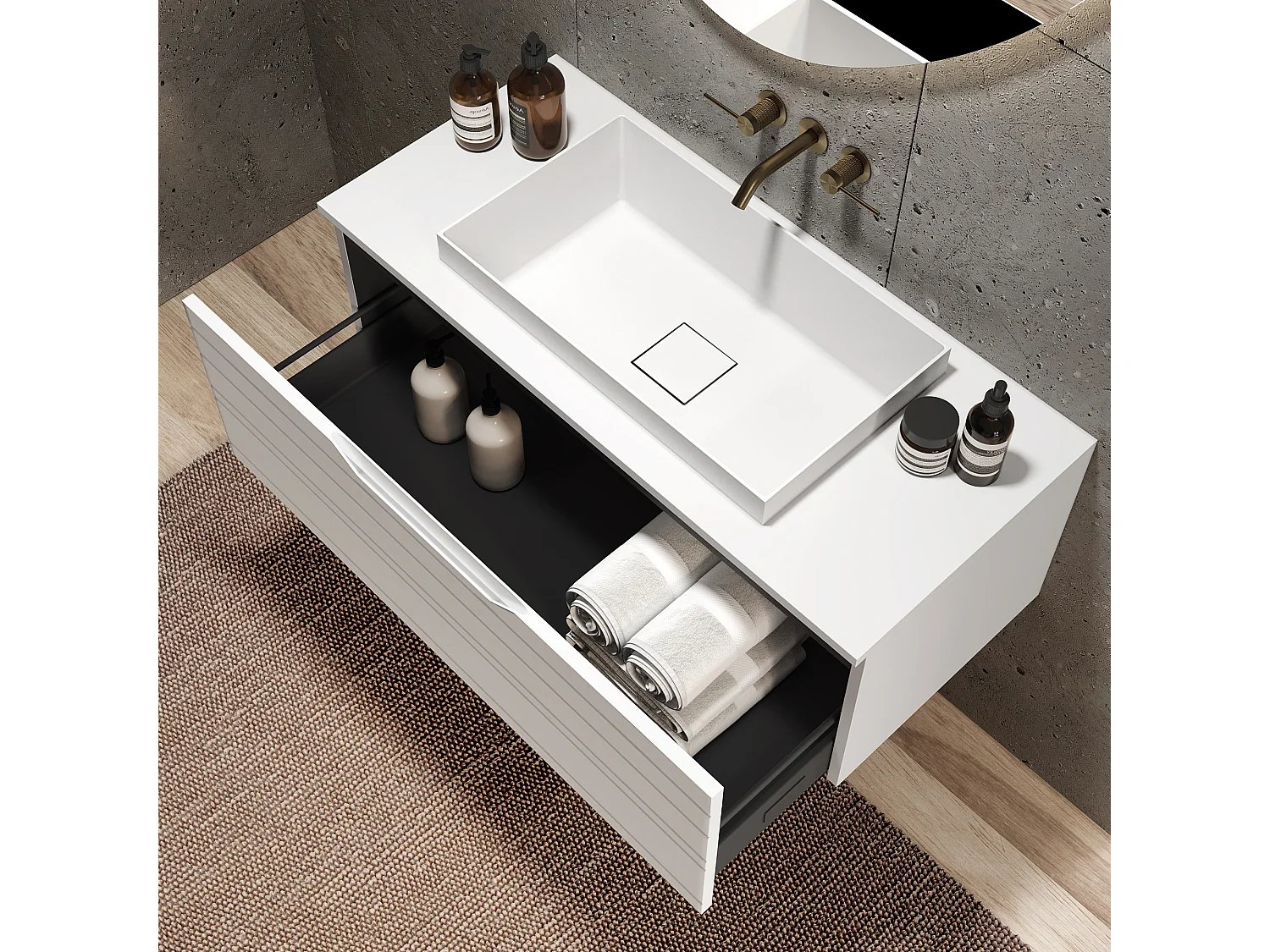 Composition 3 pièces SOLMIRA blanc mat