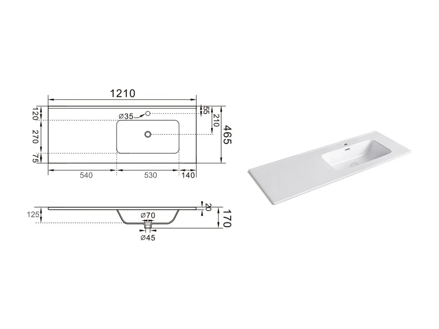 Komposition Badewanne rechts 4-teilig SOLMIRA weiß/salbeigrün