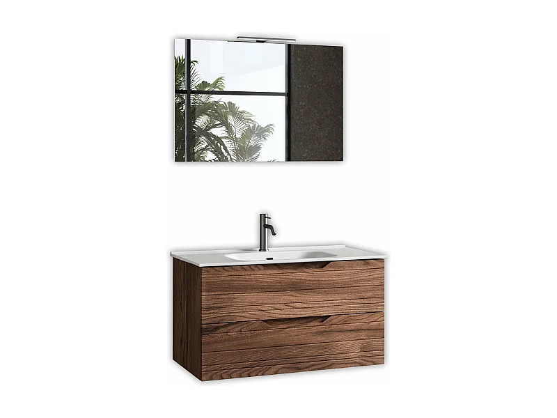 Composición de 4 piezas SOLMIRA roble río