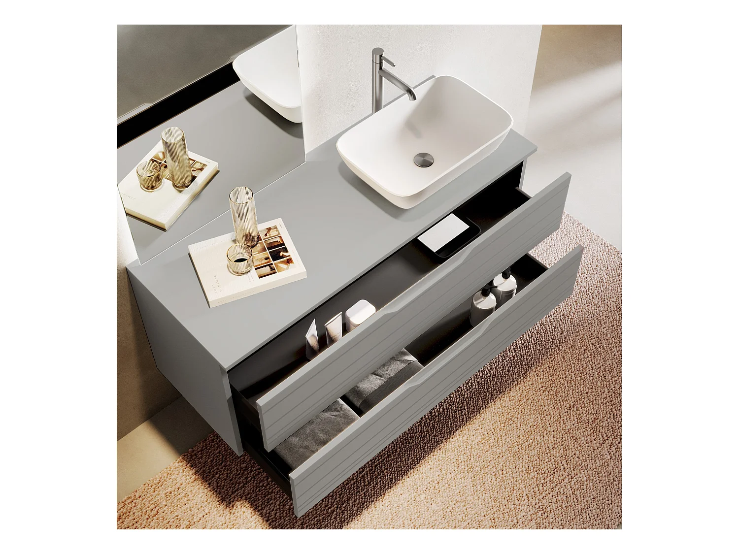 Composition 4 pièces SOLMIRA gris