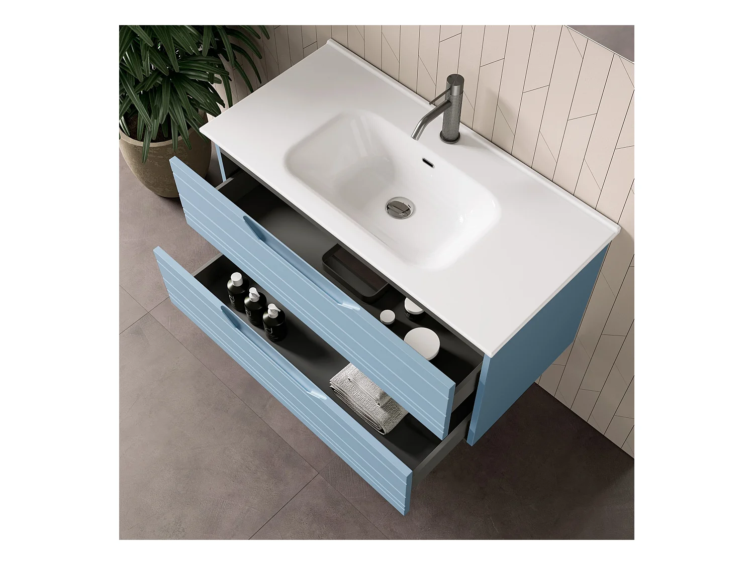 Composition 4 pièces SOLMIRA bleu Tiffany