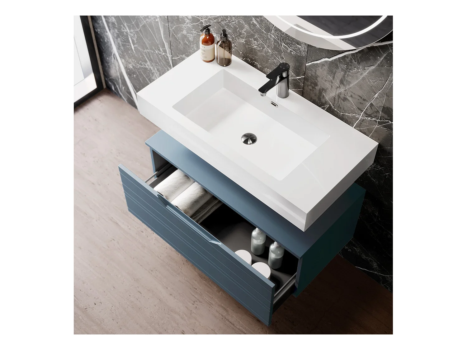 Composition 3 pièces SOLMIRA bleu