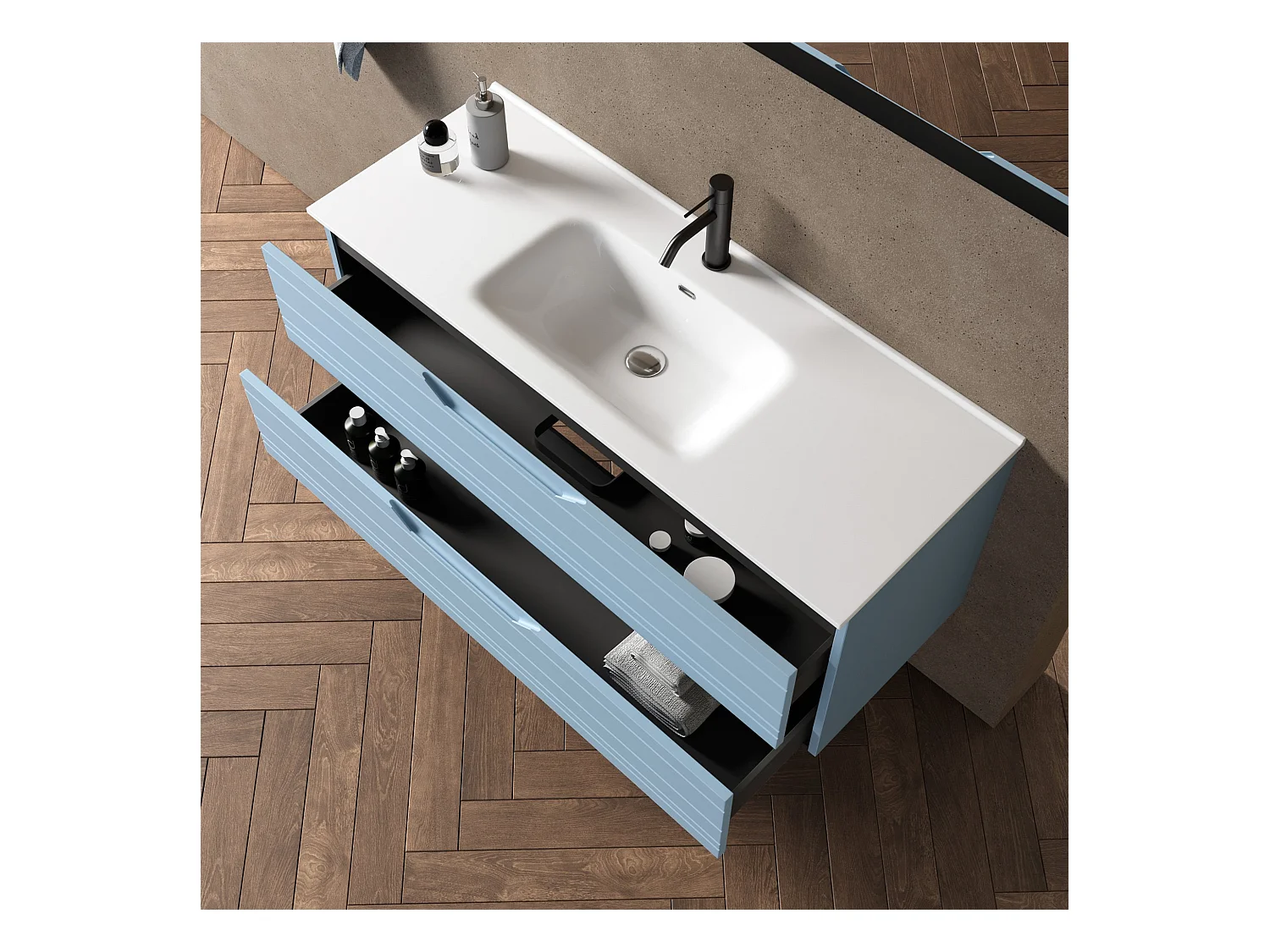 Composition 4 pièces SOLMIRA bleu Tiffany