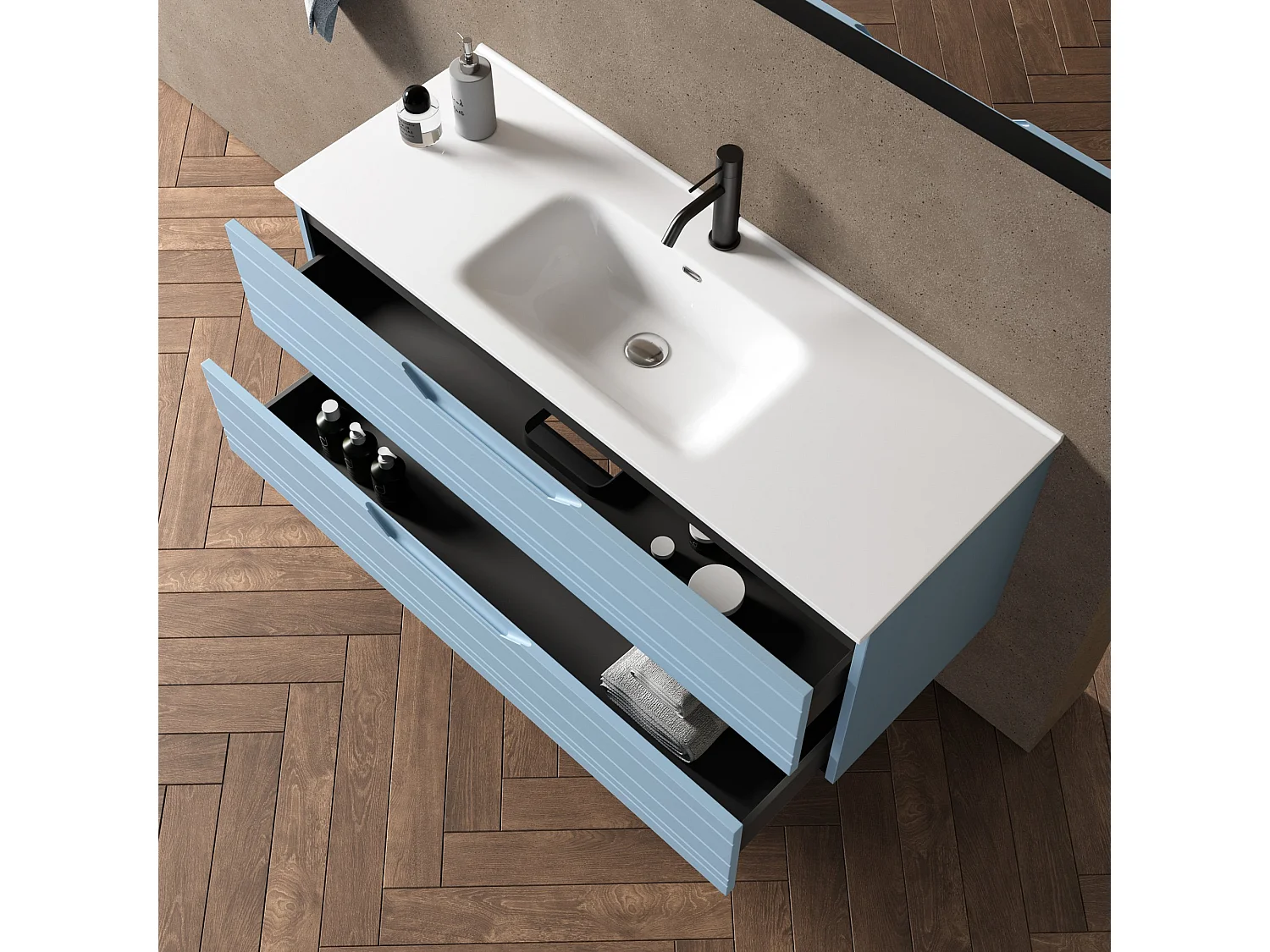 4-teiliges Set SOLMIRA tiffanyblau