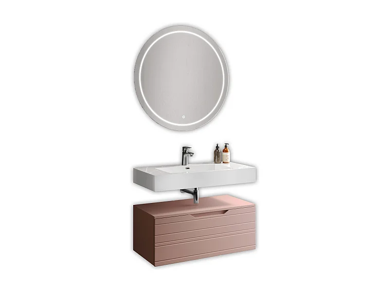 Composición de 3 piezas SOLMIRA rosa empolvado