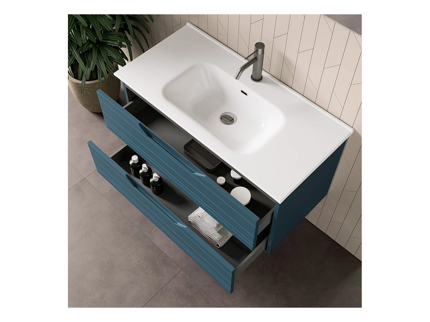 Composition 4 pièces SOLMIRA bleu