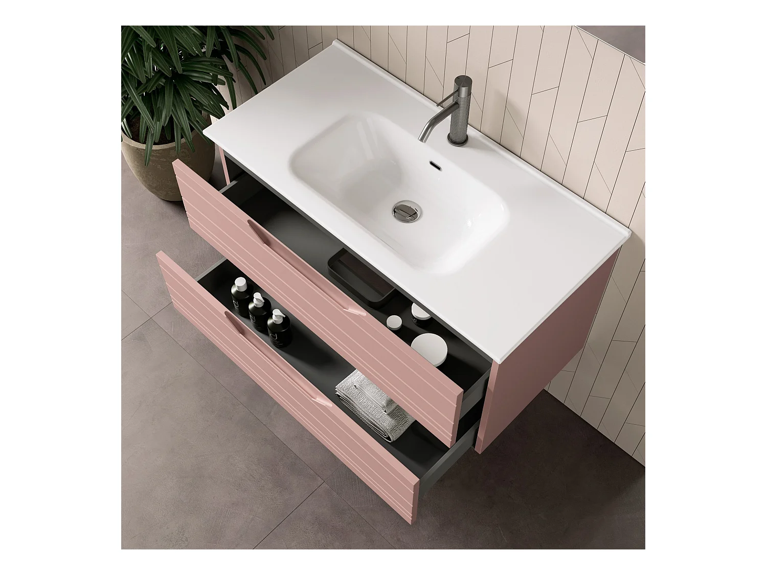 Composition 4 pièces SOLMIRA rose poudré