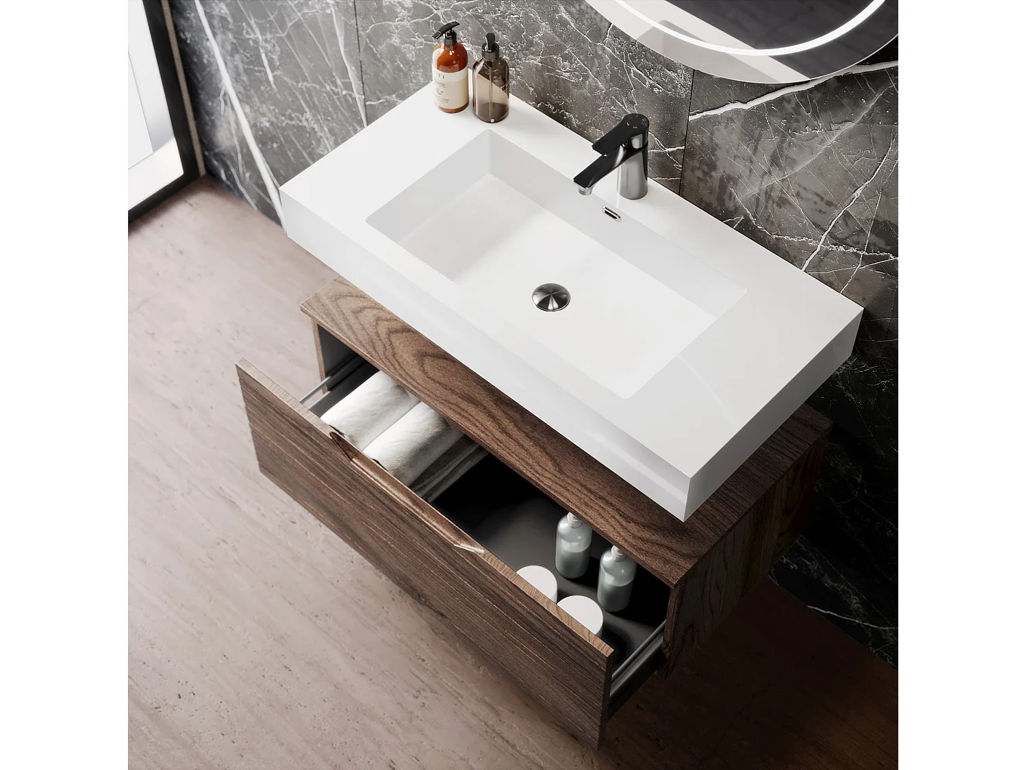 Composition 3 pièces SOLMIRA chêne Rio