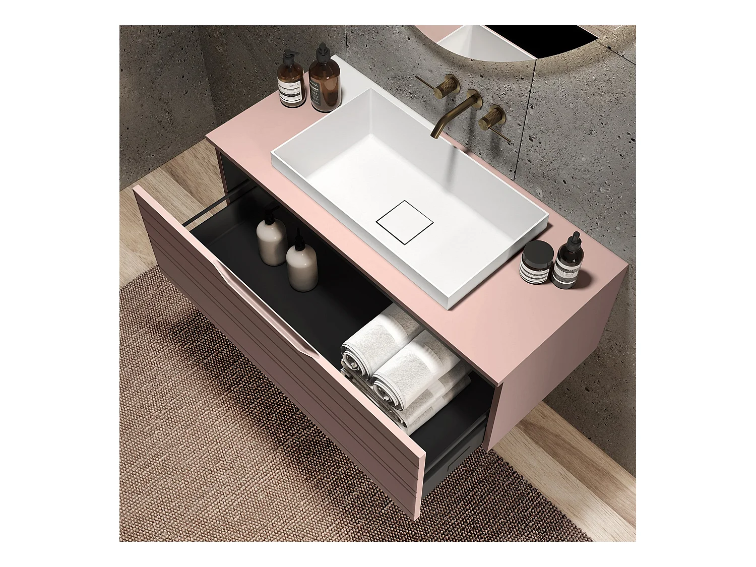 Composition 3 pièces SOLMIRA rose poudré