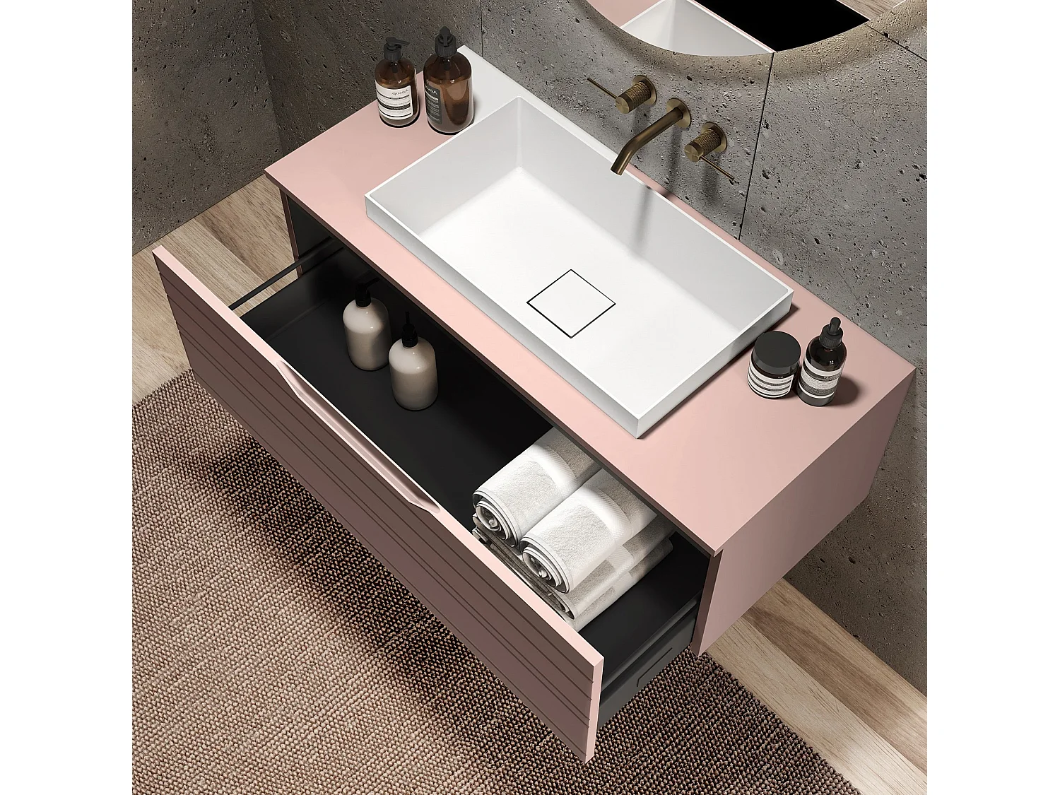 Composition 3 pièces SOLMIRA rose poudré