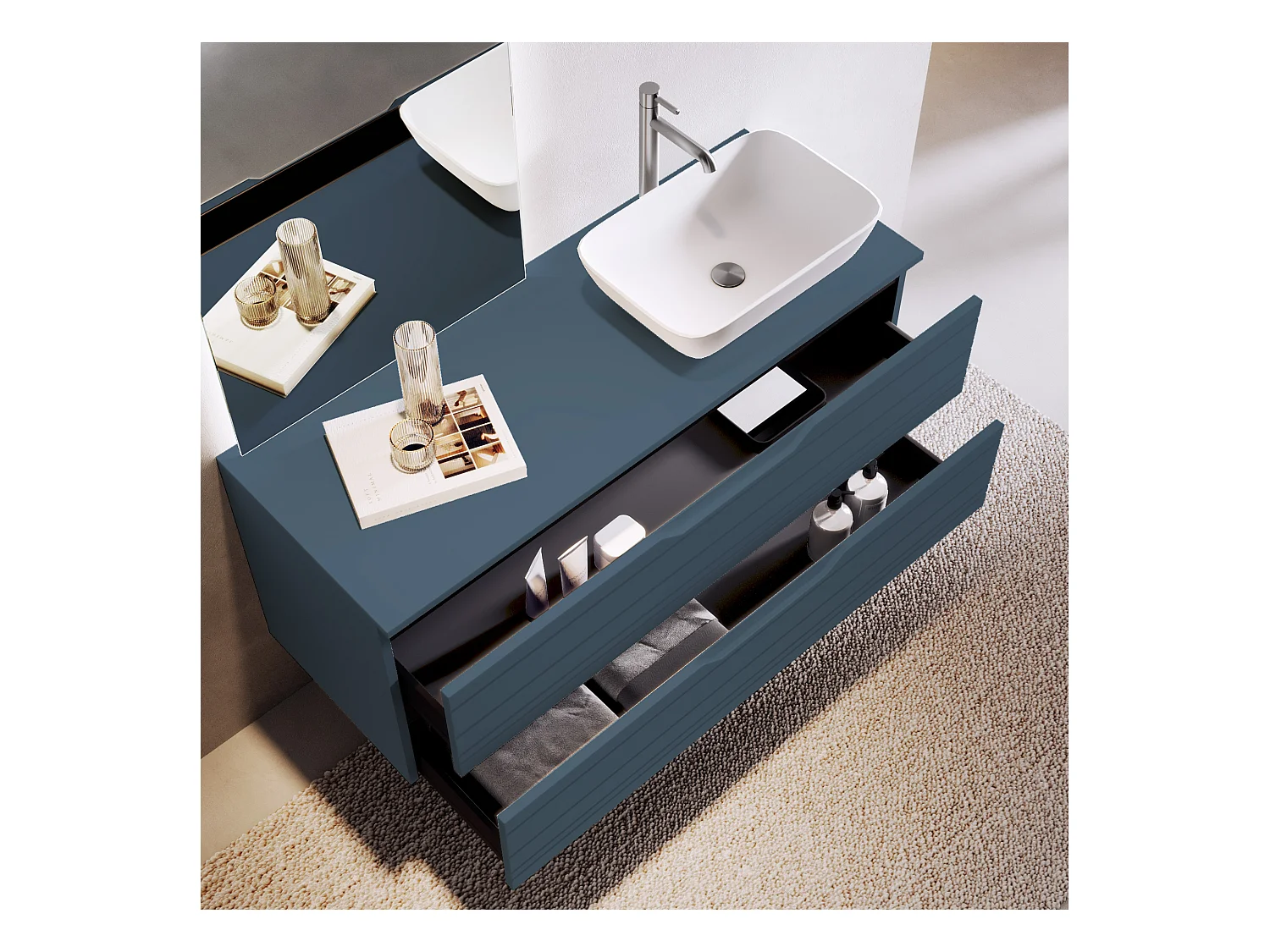 Composition 4 pièces SOLMIRA bleu