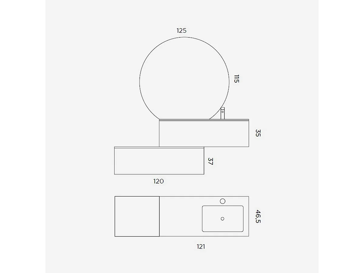 Composição de banheira direita 4 peças SOLMIRA cinzento pomba/carvalho