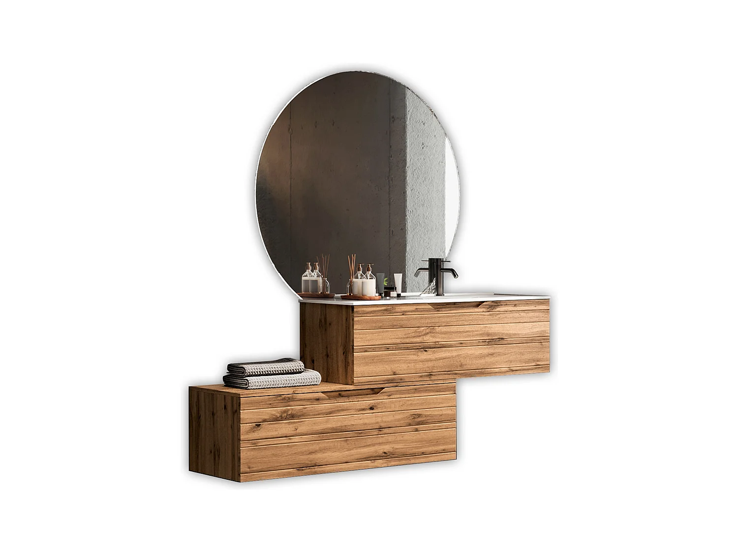 Komposition Badewanne rechts 4-teilig SOLMIRA eiche