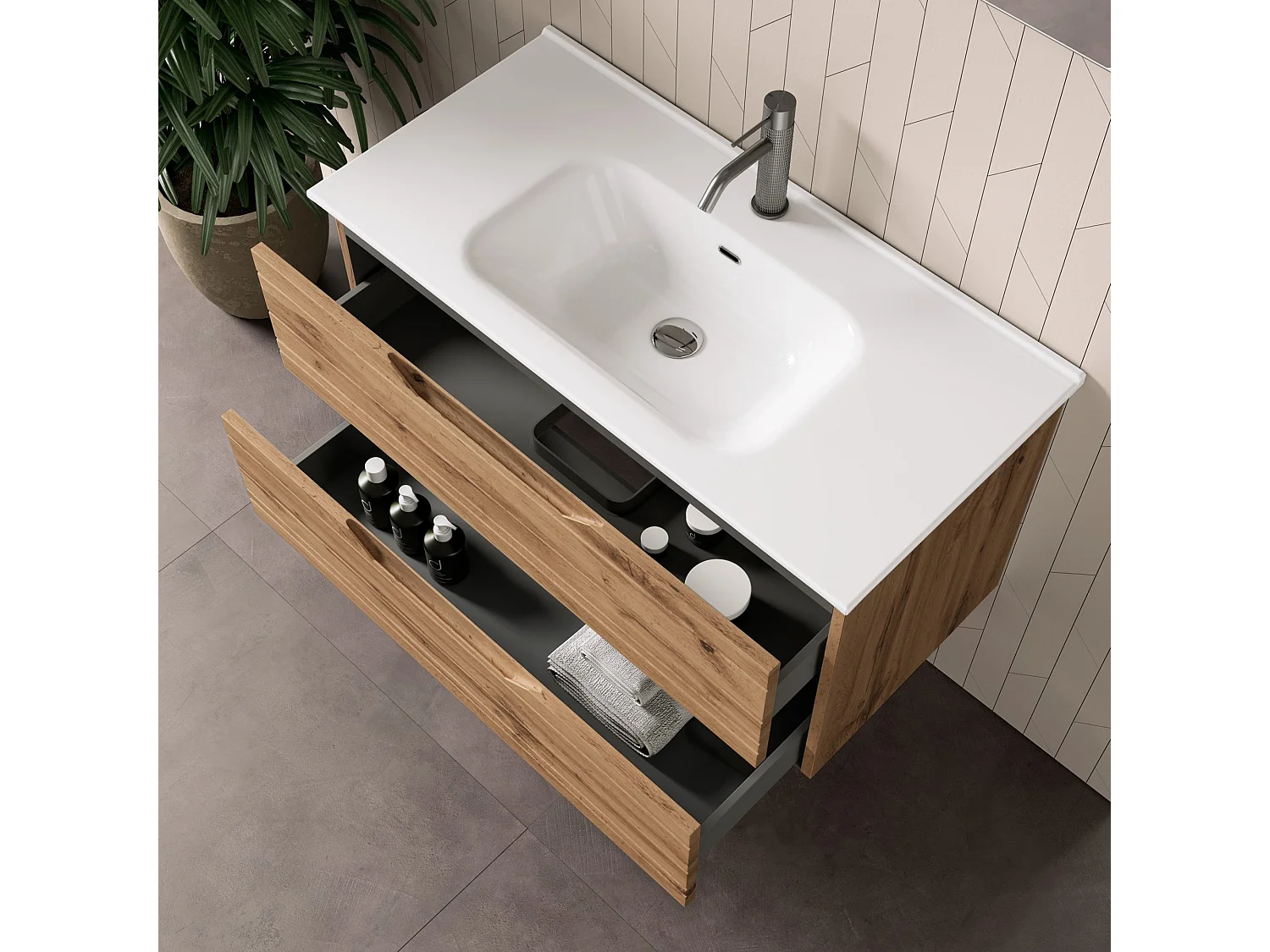 4-teiliges Set SOLMIRA eiche