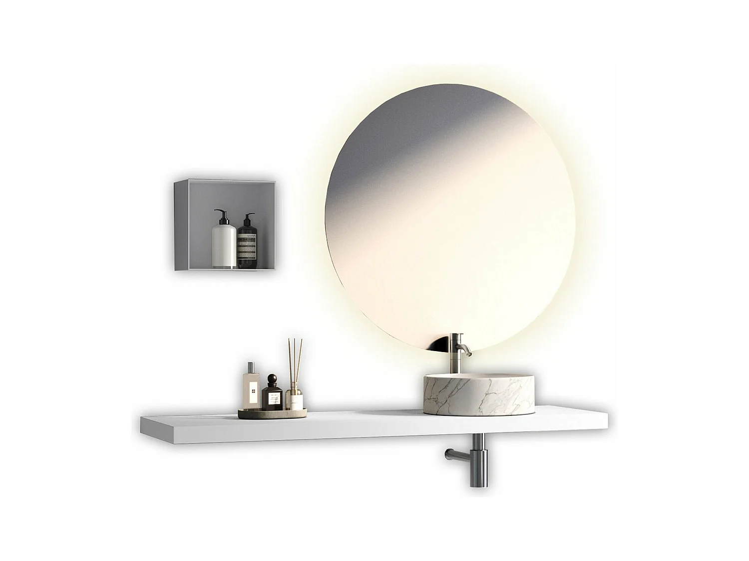 Composition 4 pièces SOLMIRA blanc/calacatta