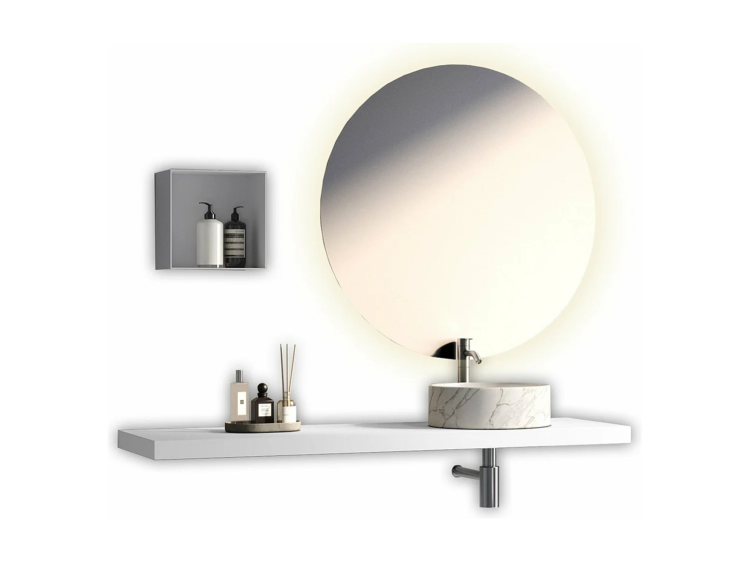 Komposition 4-teilig SOLMIRA weiß/Calacatta