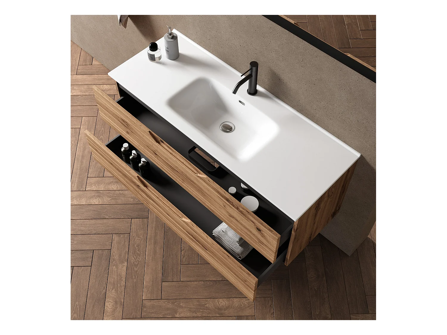 Composition 4 pièces SOLMIRA chêne