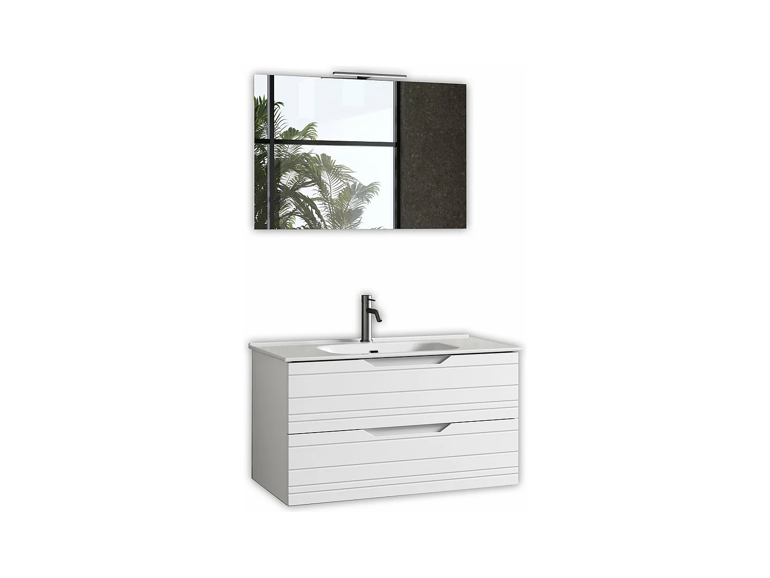 Composition 4 pièces SOLMIRA blanc mat